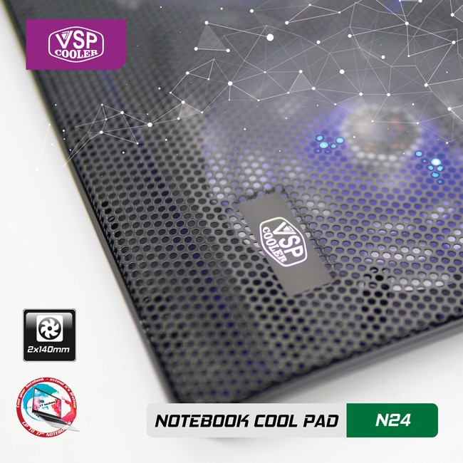 Đế Tản Nhiệt VSP Cooler N24 (2*Fan 14cm)