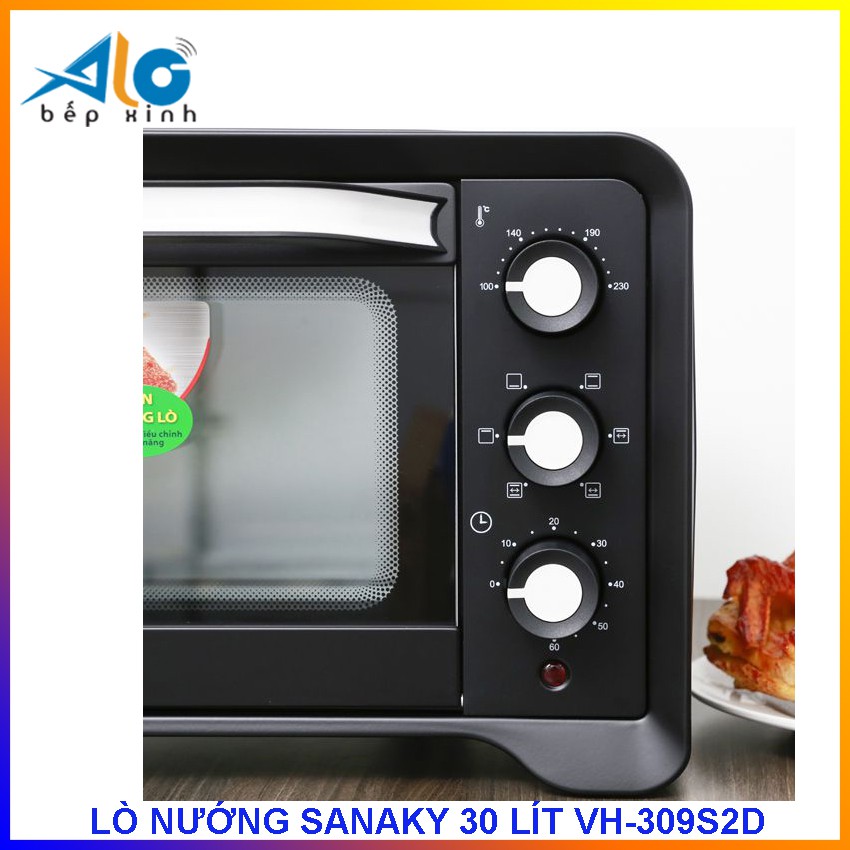 LÒ NƯỚNG SANAKY 30 LÍT - MÀU ĐEN - TIẾT KIỆM ĐIỆN - ALO BẾP XINH