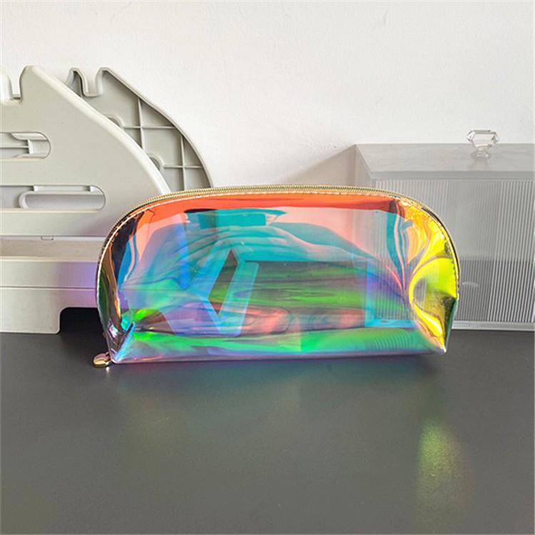 ✣✆∏✌✱Oupre quầy quà tặng túi đựng mỹ phẩm laser màu trong suốt xách nữ clutch