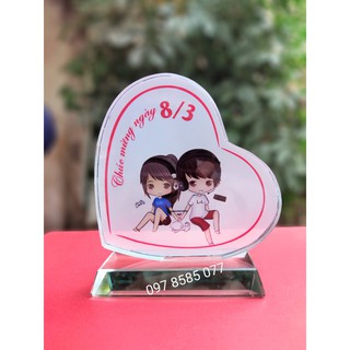 Quà tặng 8/3 in ảnh pha lê