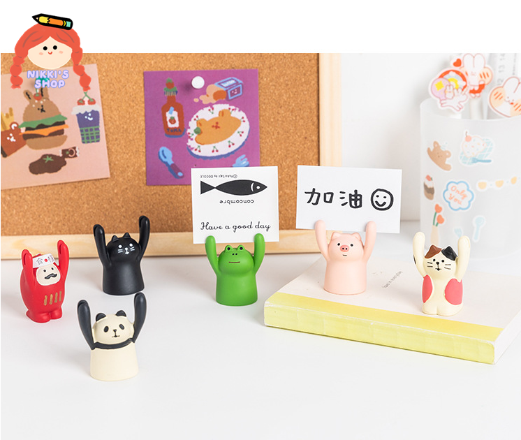Kẹp Giấy Ghi Chú / Bưu Thiếp / Hình Ảnh Nikki Hình Động Vật Giơ Tay Dễ Thương