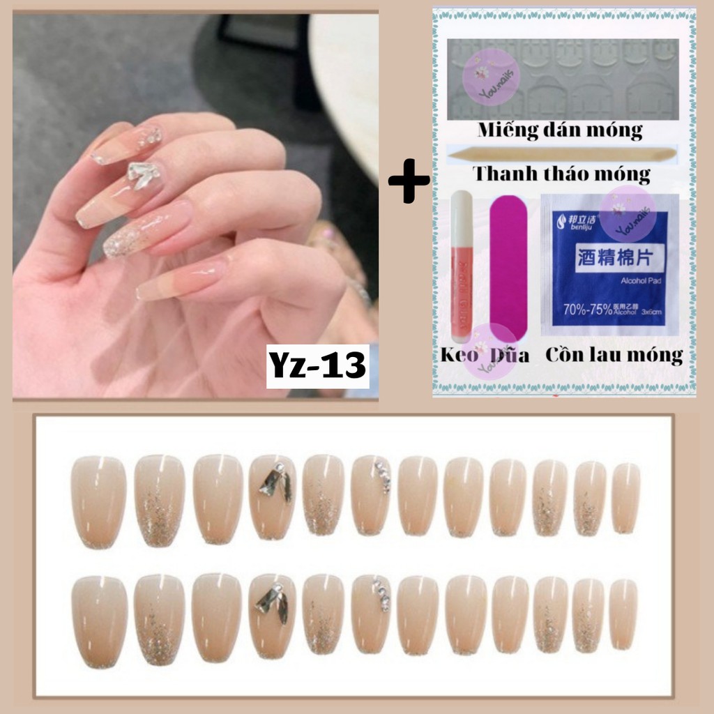 Móng tay giả đính đá kèm keo dài nhọn YOU NAILS (Mã Yz-13)
