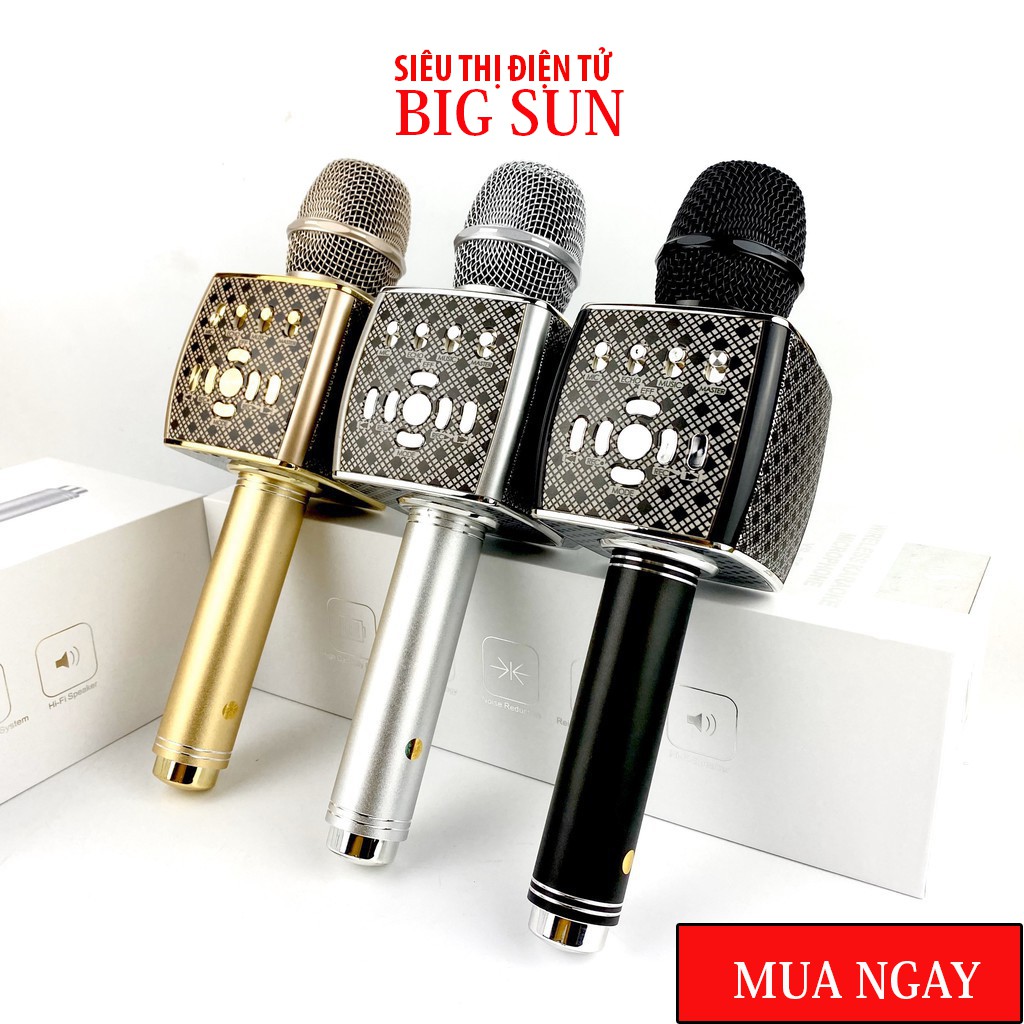 ✨chính hãng Micro Karaoke Bluetooth YS95 - Mic không dây Tích Hợp Loa Bass Dùng Hát Tại Nhà Hoặc Livetream