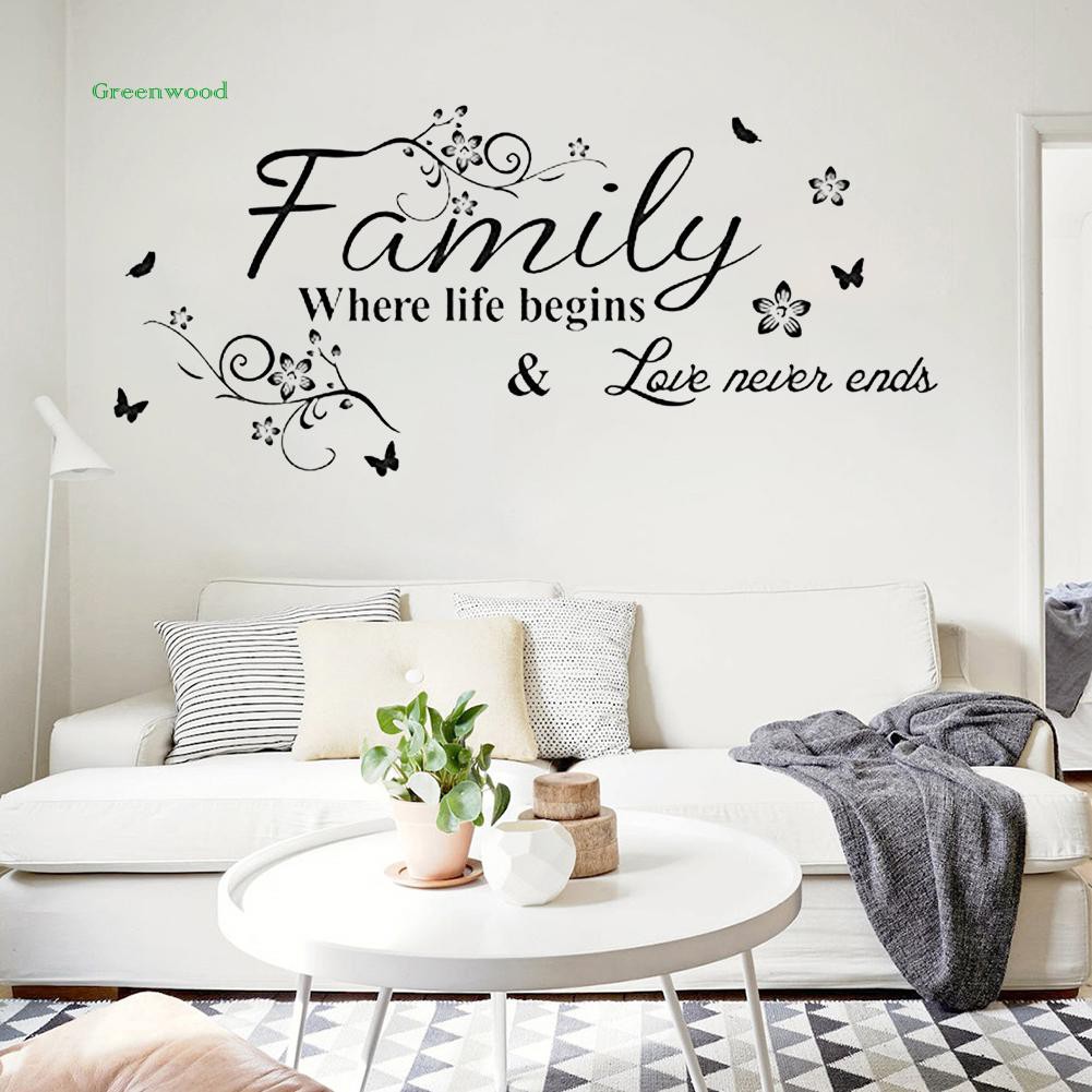 Sticker dán tường in chữ Family độc đáo chất lượng cao