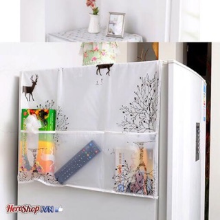 Tấm Phủ Tủ Lạnh Cách Điệu Có Túi 2 Bên Trang Nhã