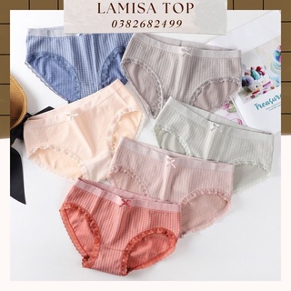 Set 5 quần lót nữ cotton kháng khuẩn kẻ caro co giãn 4 chiều