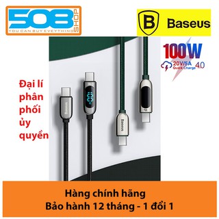 Cáp sạc nhanh baseus c to c 100w màn led, cáp sạc nhanh 100w baseus display fast charging data cable type c to c 100w