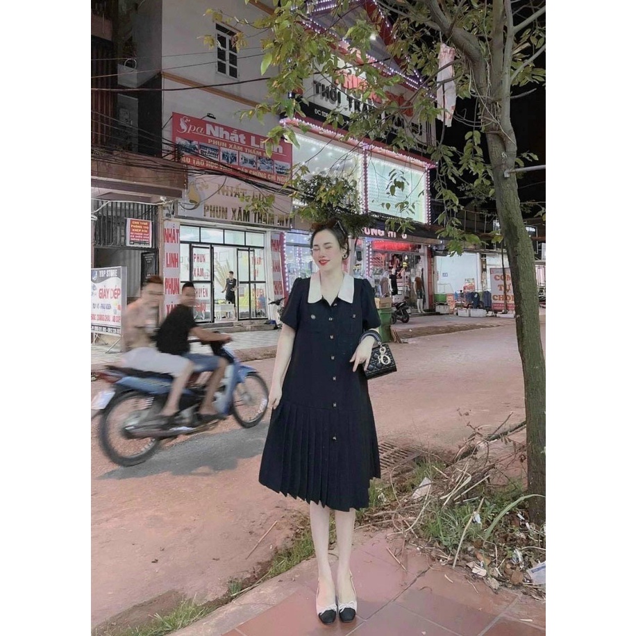 Váy bầu dáng suông đuôi cá, màu đen