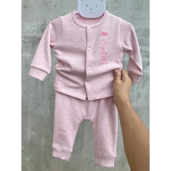 Bộ quần áo nỉ MOMMA BABY bộ sơ sinh nỉ nhung thu đông cài giữa cho bé từ 0 đến 9 tháng tuổi