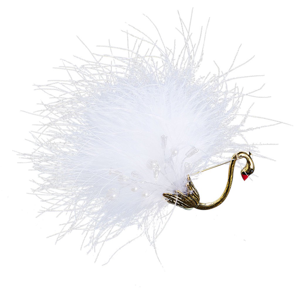 Ghim cài áo hình lông vũ đính ngọc trai nhân tạo phong cách sang trọng cho nữ