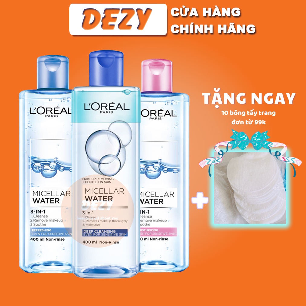 Nước Tẩy Trang Loreal CHÍNH HÃNG L oréal Cleanser paris micellar water L oreal Chăm Sóc Da Mụn Da Nhạy Cảm Lo real Dezy