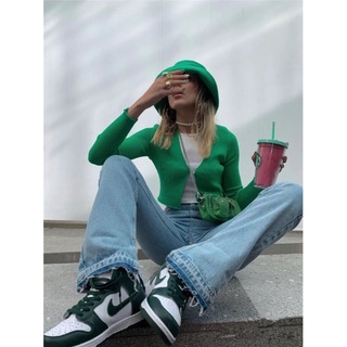 Áo len cardigan xanh lá