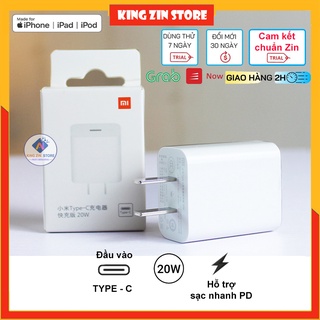 Bộ củ sạc siêu nhanh pd xiaomi 20w type- c mã ad201 - zin bóc máy