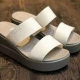 Dép Nhựa Nữ 2 Quai Ngang, Đế Xuồng Cao 7 cm, Đi Mưa, Chống Trơn Trượt Brooklyn