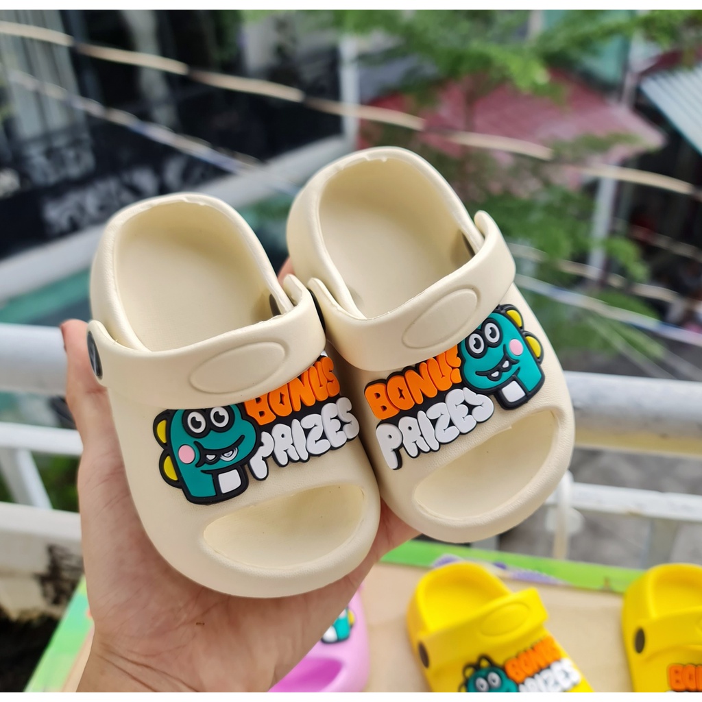Dép bánh mì có quai sau cho bé trai bé gái hình khủng long bonus dễ thương siêu nhẹ