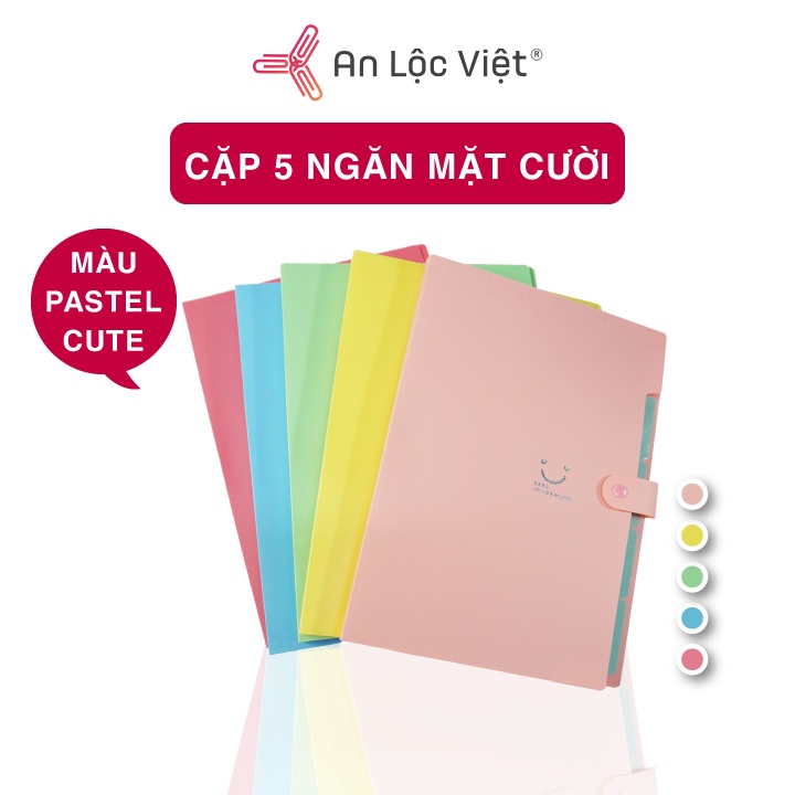 Cặp Đựng Tài Liệu A4 Hồ Sơ Văn Phòng 5 Ngăn Hình Mặt Cười