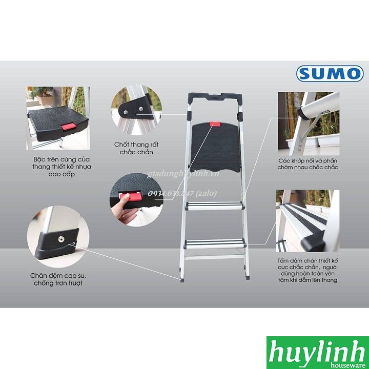Thang nhôm ghế 3 bậc Sumo ADS-603 - 72cm