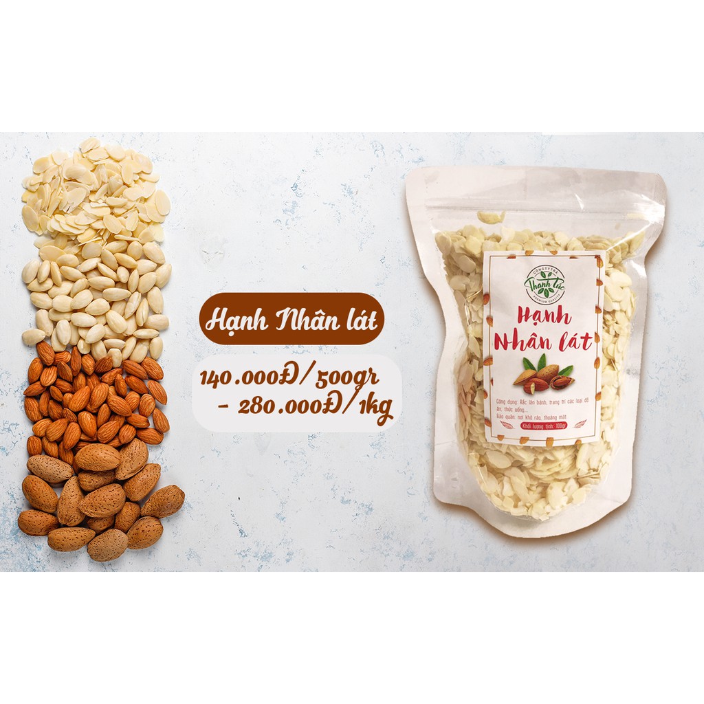 Hạnh Nhân Cắt Lát Gói 500gr &amp; 1kg