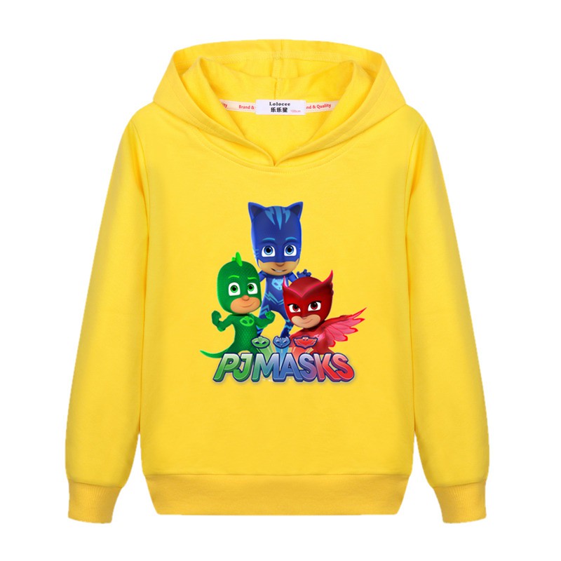 PJ MASKS Áo Hoodie Dài Tay In Hình Mặt Nạ Cho Bé