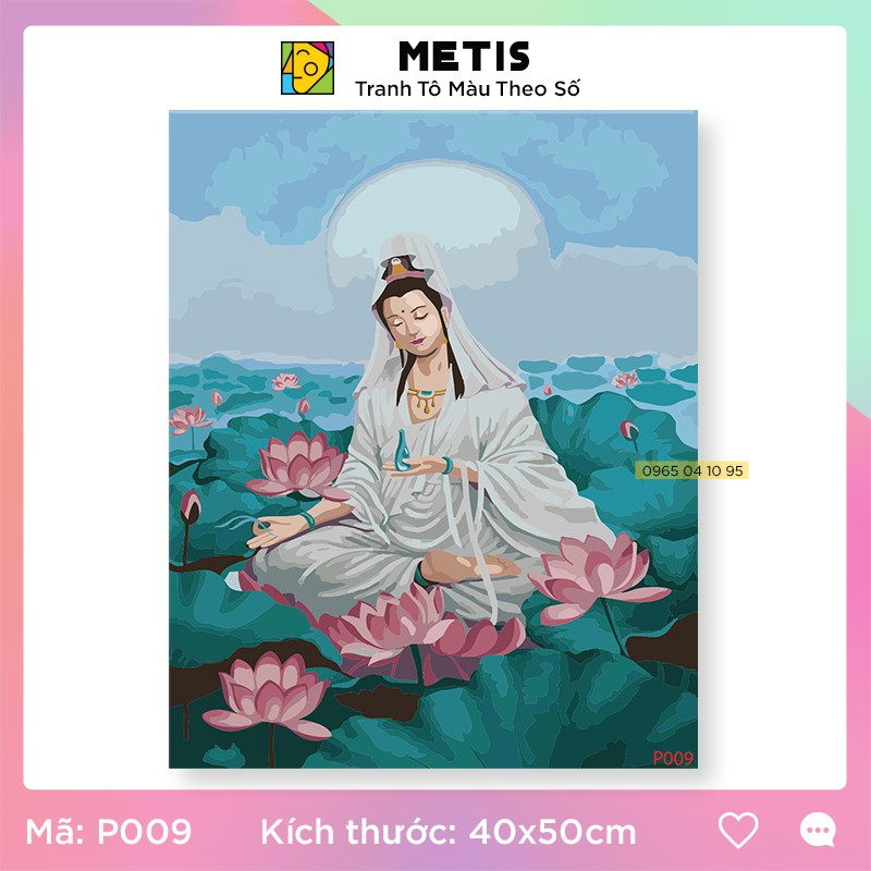 Tranh Tô Màu Theo Số Tranh Sơn Dầu Số Hoá Quan Âm Bồ Tát METIS P009