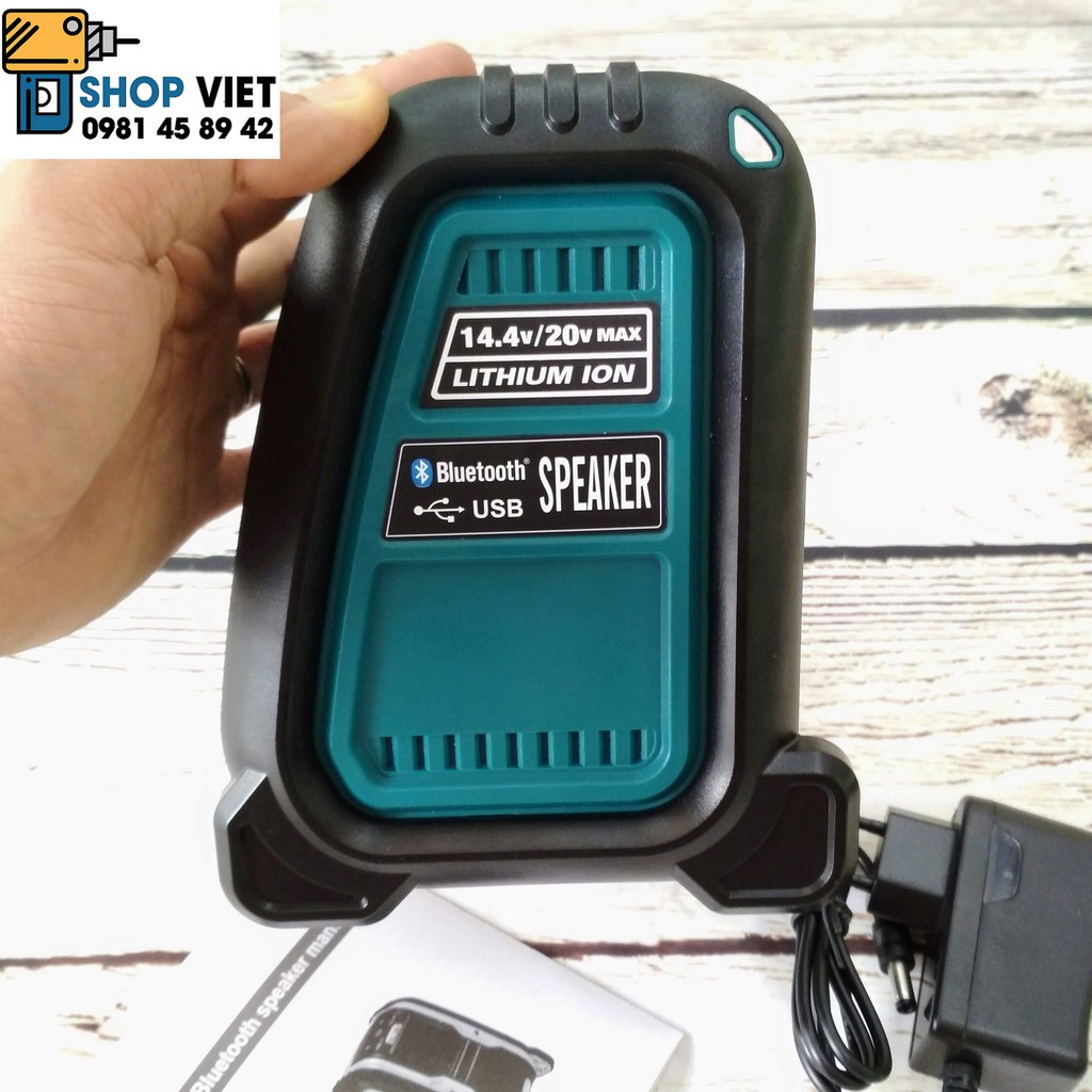 SV Loa bluetooth di động chạy pin Makita, Dewalt, Milwaukee 14,4V-20V