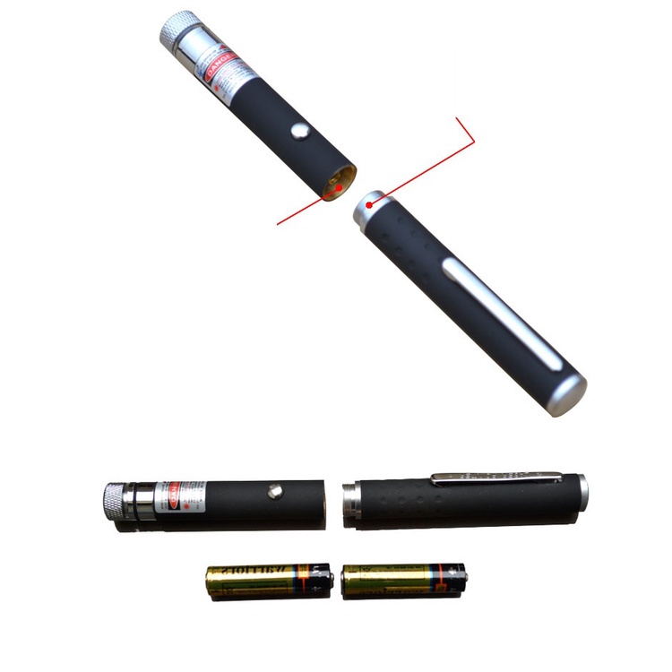 Denshitaro Laser pointer - Bút Chỉ Tia Laser Màu Đỏ Xanh Lá 5mw 650nm - Bút chuyên dụng Slide + TẶNG KÈM PIN AA