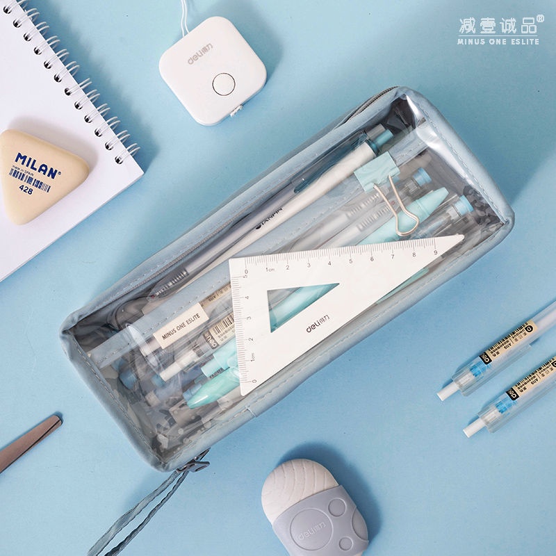 Túi Đựng Bút Trong Suốt Cỡ Lớn Thiết Kế Đơn Giản Cho Học Sinh Ốp