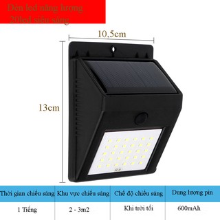 Đèn led năng lượng mặt trời 20led siêu sáng