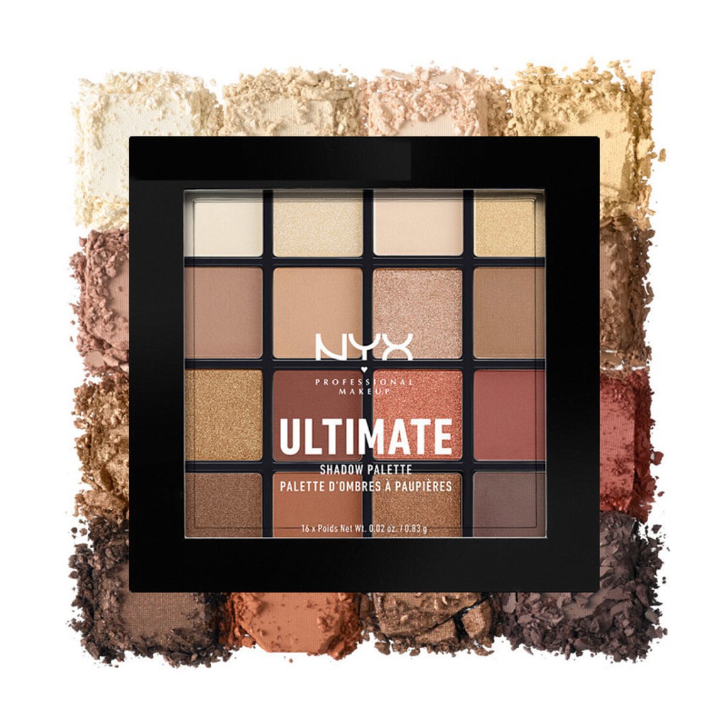 NYX Ultimate Eyeshadow Palette Warm, Bảng Phấn Mắt NYX 16 ô