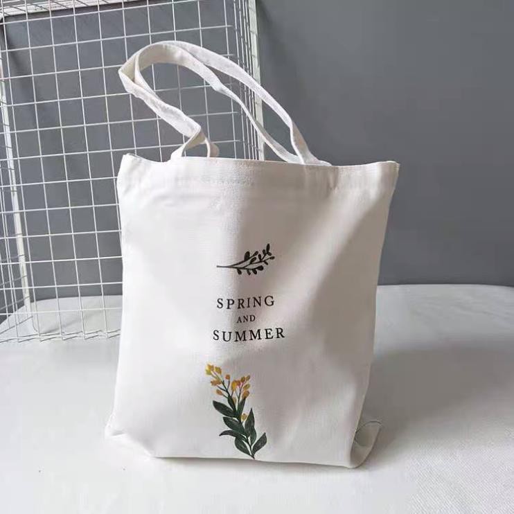 Túi tote vải canvas cành hoa cải Siêu hot tặng quà xinh