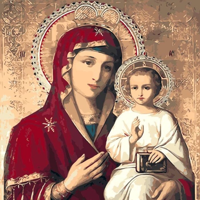Tranh sơn dầu số hoá Công giáo: Tranh Mẹ Maria