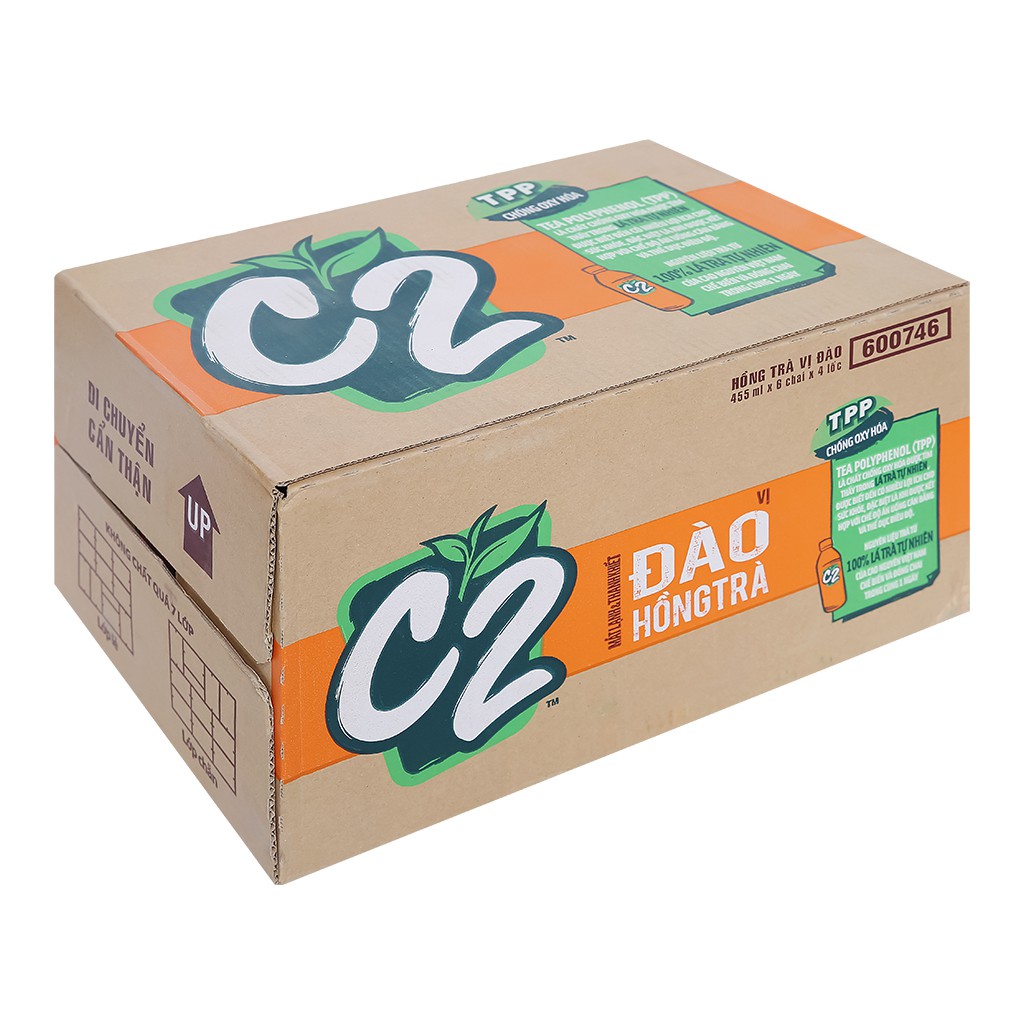 Hồng Trà Đào C2 (Thùng 24 Chai / Lốc 06 Chai / 455ml)