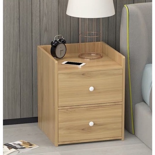 Tủ gỗ đầu giường 2 ngăn kéo Tiện Dụng màu vân gỗ, Kệ gỗ phòng ngủ cao cấp, Tủ để đầu giường 2 ngăn gỗ vân đa năng