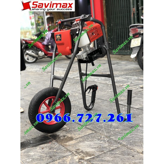 Bán thánh lý máy khoan đất, máy đào hố trồng cây, trụ tiêu cọc điện có bánh xe đẩy Savimax 2021