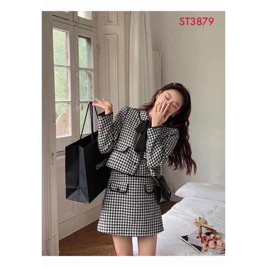 Sét dạ tiểu thư cao cấp tặng kèm nơ cài cổ full 3 màu kèm ảnh thật _Tiệm của Ả | BigBuy360 - bigbuy360.vn