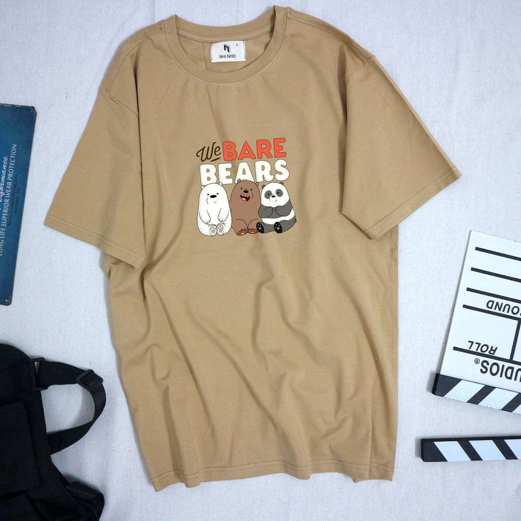 Áo Thun 100% Cotton Hoạt Họa Ba Chú Gấu Siêu Cute
