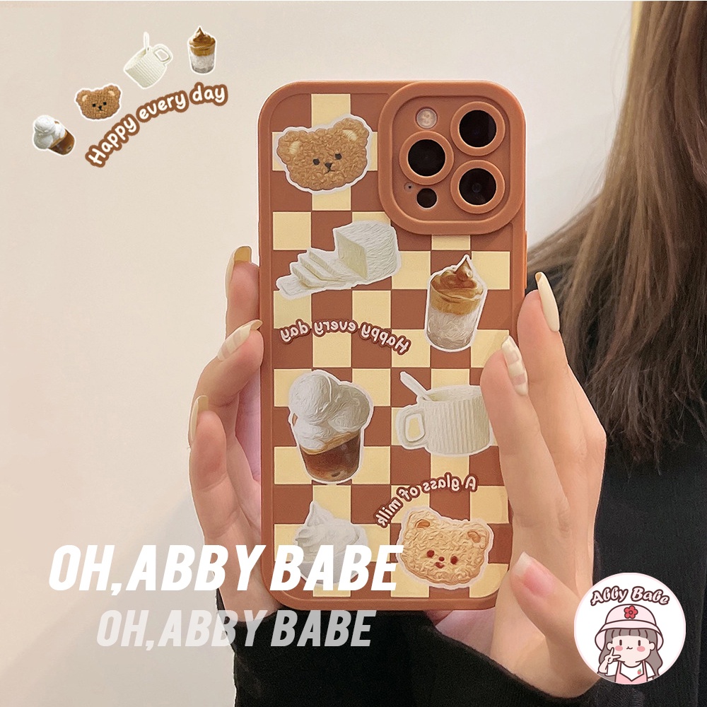 Ốp Điện Thoại TPU Mềm Mỏng Chống Sốc In Hình Gấu Nâu/Trà Sữa Dễ Thương Cho IP 13 12 11 Pro Max XR 8 7 Plus