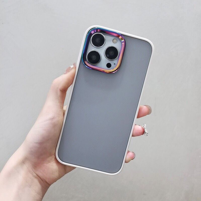 [ hot ] Ốp lưng nhám viền màu X&amp;M viền camera titan cho iPhone 13 Pro Max , 13, 13 Pro, 12Pro Max chống Vân tay cực nổi
