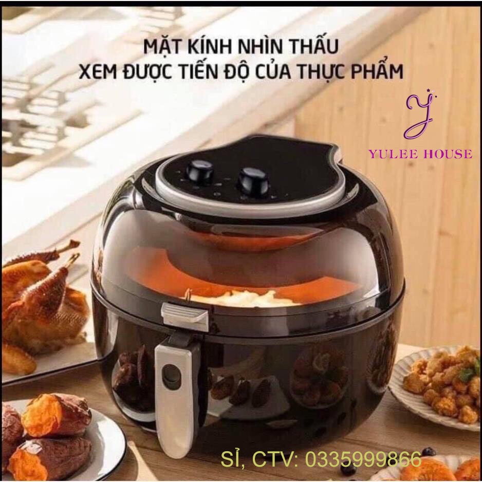 Nồi Chiên Không Dầu Home the Chef Mẫu Quả Táo Siêu Đẹp Dung Tích 8L - Bảo hành chính hãng 12 tháng