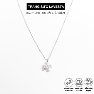 Dây chuyền bạc nữ 925 mặt cỏ bốn lá cá tính Lavesta SIL03