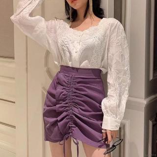 Chân Váy Ngắn Thiết Kế Dây Rút Phong Cách Hàn Quốc Cho Nữ