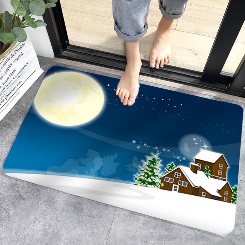 Thảm Lót Sàn Chống Trượt In Họa Tiết Giáng Sinh Trang Trí Nội Thất