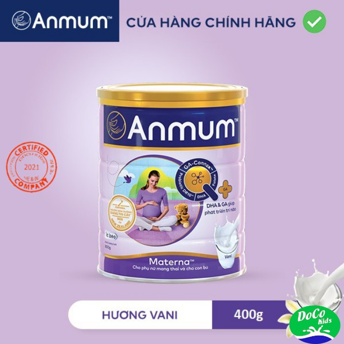 Sữa bầu Anmum Materna vị Vani, Socola, Hộp 800g, Dành cho bà mẹ mang thai và cho con bú