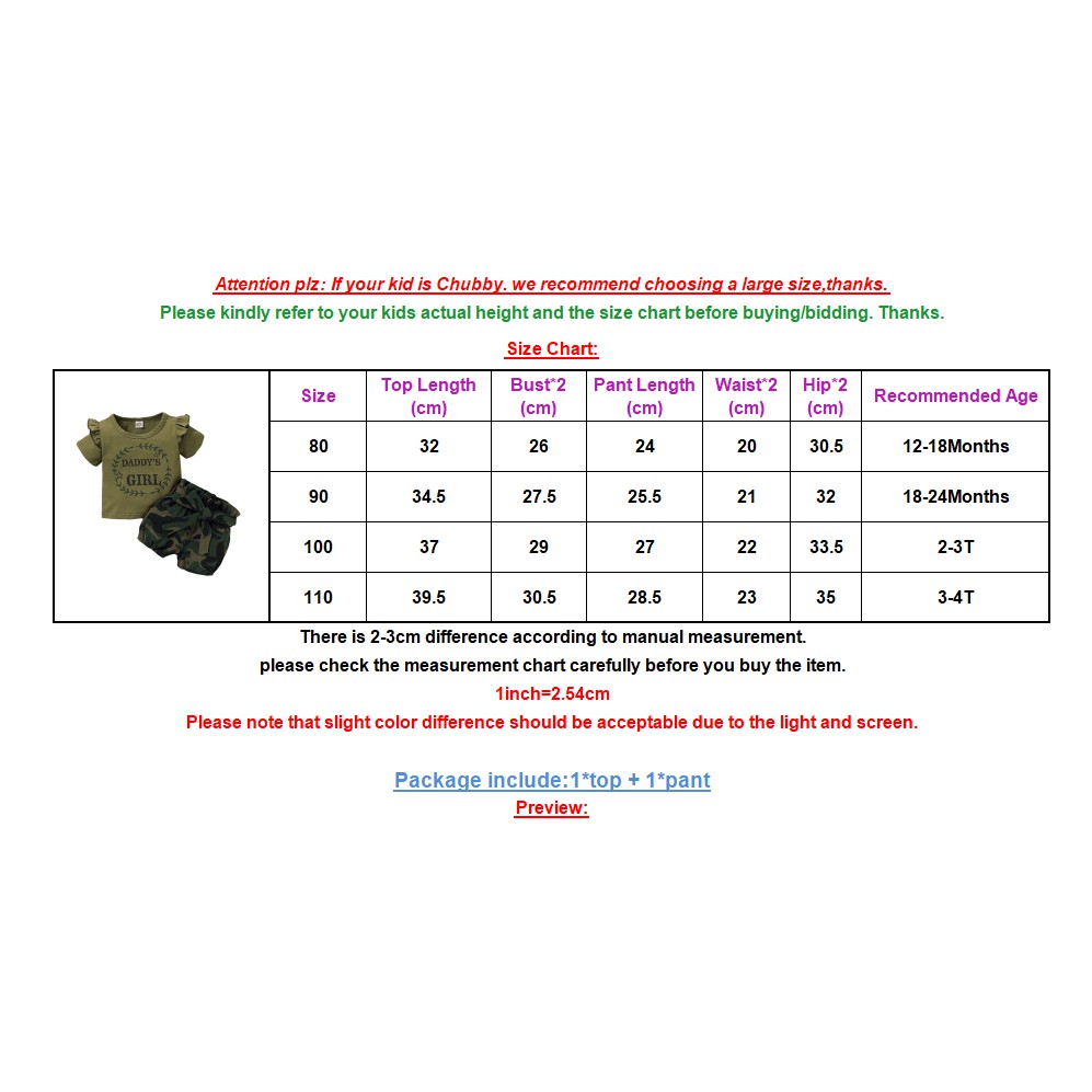 Set trang phục Mikrdoo gồm áo thun ngắn tay in chữ + quần ngắn họa tiết camo cho bé gái