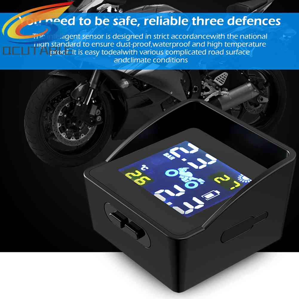 Hệ Thống Báo Động Áp Suất Lốp Xe Máy Năng Lượng Mặt Trời TPMS Với 2 Cảm Biến