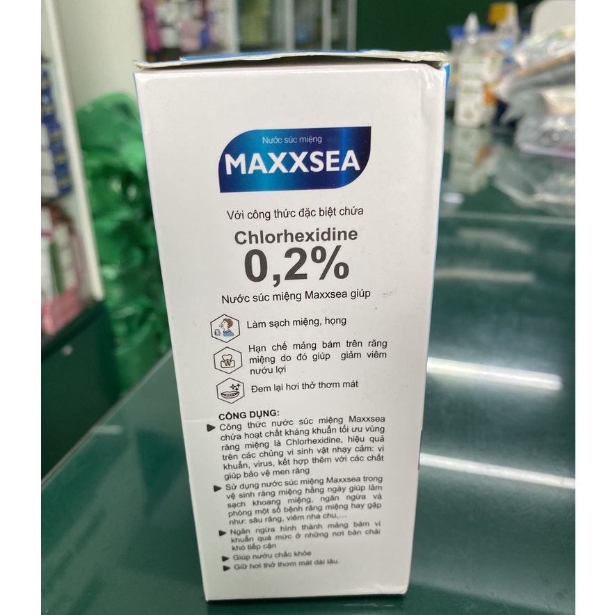 Nước súc miệng Maxxsea - Giúp  làm sạch và loại trừ vi khuẩn trong khoang miệng ngắn ngưà viêm niếu lợi chai 250ml