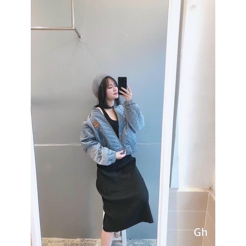 Áo khoác nhung trần trám siêu dày