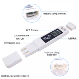 Máy Đo Nhiệt Độ Nước TDS EC, Thiết Bị Kiểm Tra Độ Dẫn Điện Chất Lượng Nước Độ Tinh Khiết Của Nước