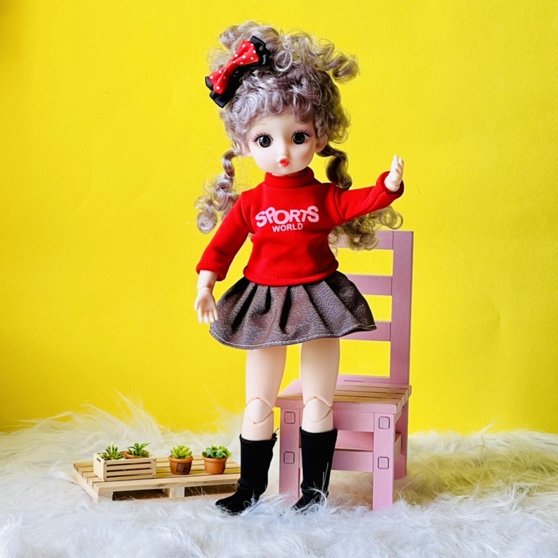 Set đồ chơi búp bê 30cm có khớp dễ thương đồ chơi quà tặng sinh nhật xinh xắn cho bé gái