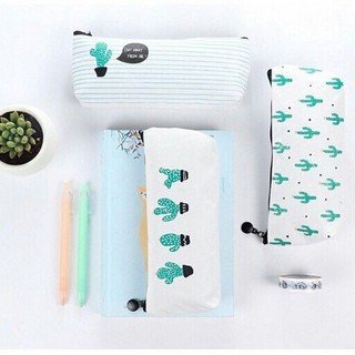 Set 10 bóp viết canvas bằng vải hình xương rồng cute